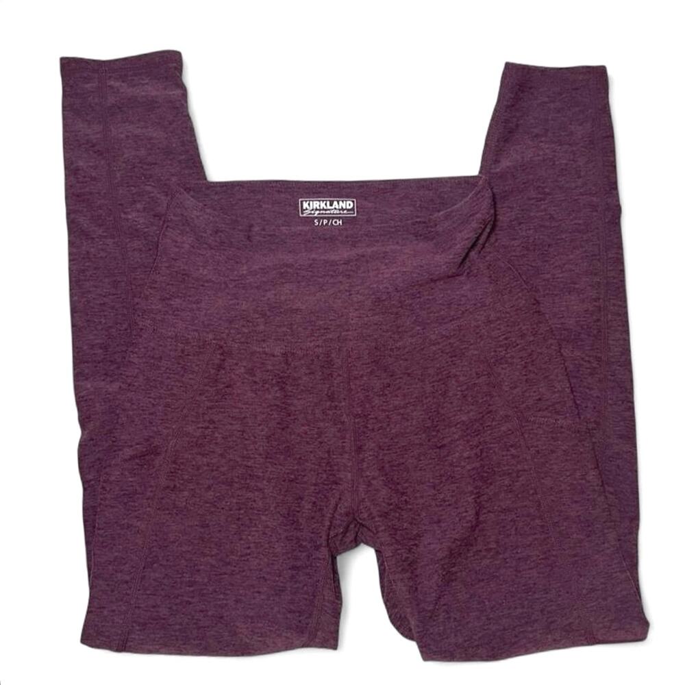 Kirkland Signature Soft Brushed Pocket Yoga Leggings Burgundy Red Purple Workout
